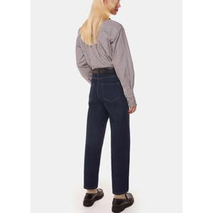 Whistles Dark Denim Stretch Barrel Leg Jean